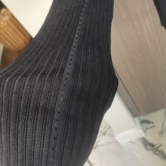 Jonathan Simkhai Black Ribbed Wrap Top Like New! - Picture 6 of 16